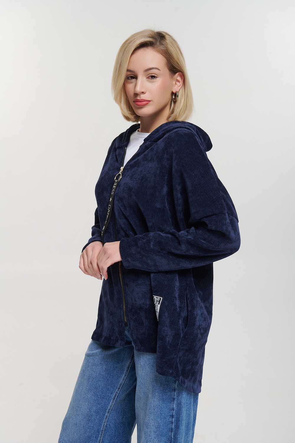 Knit Hoodied Zipped Jacket Dance