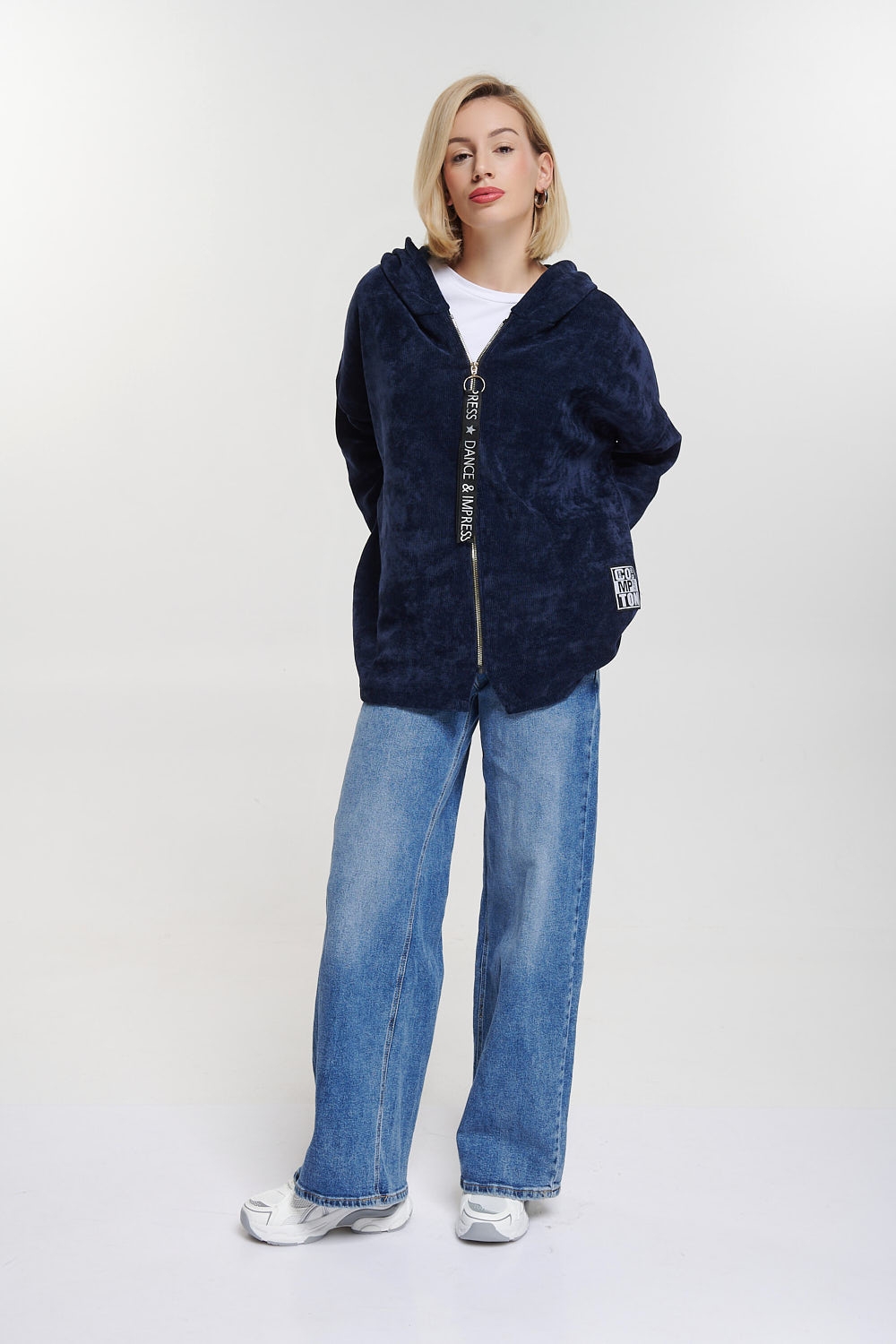 Knit Hoodied Zipped Jacket Dance