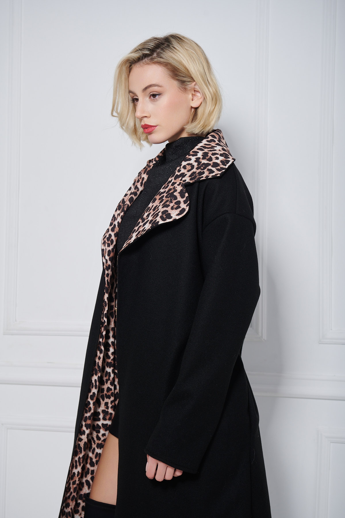 Animal Print Lining Long Coat