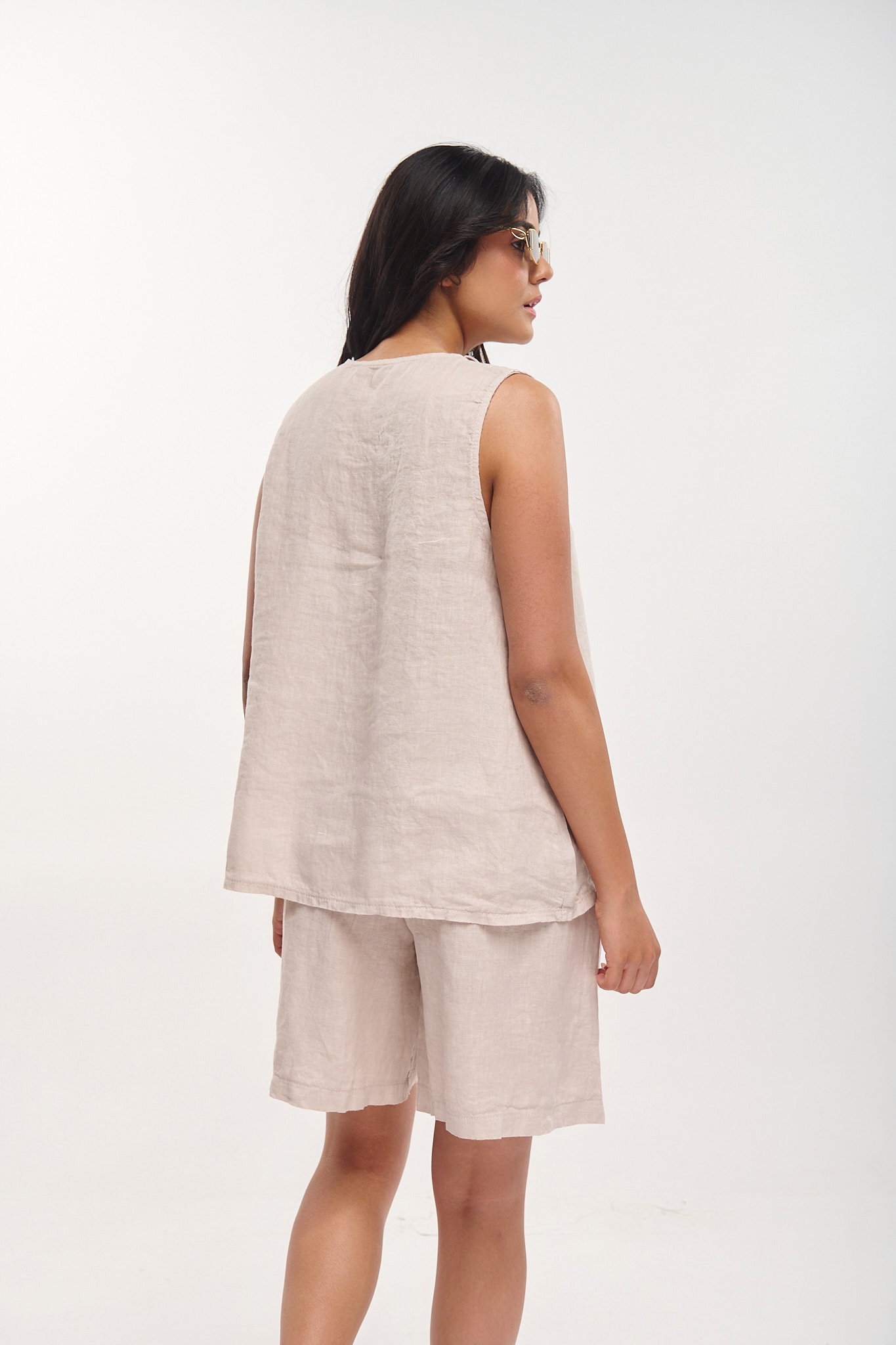 Linen Sleeveless Blouse