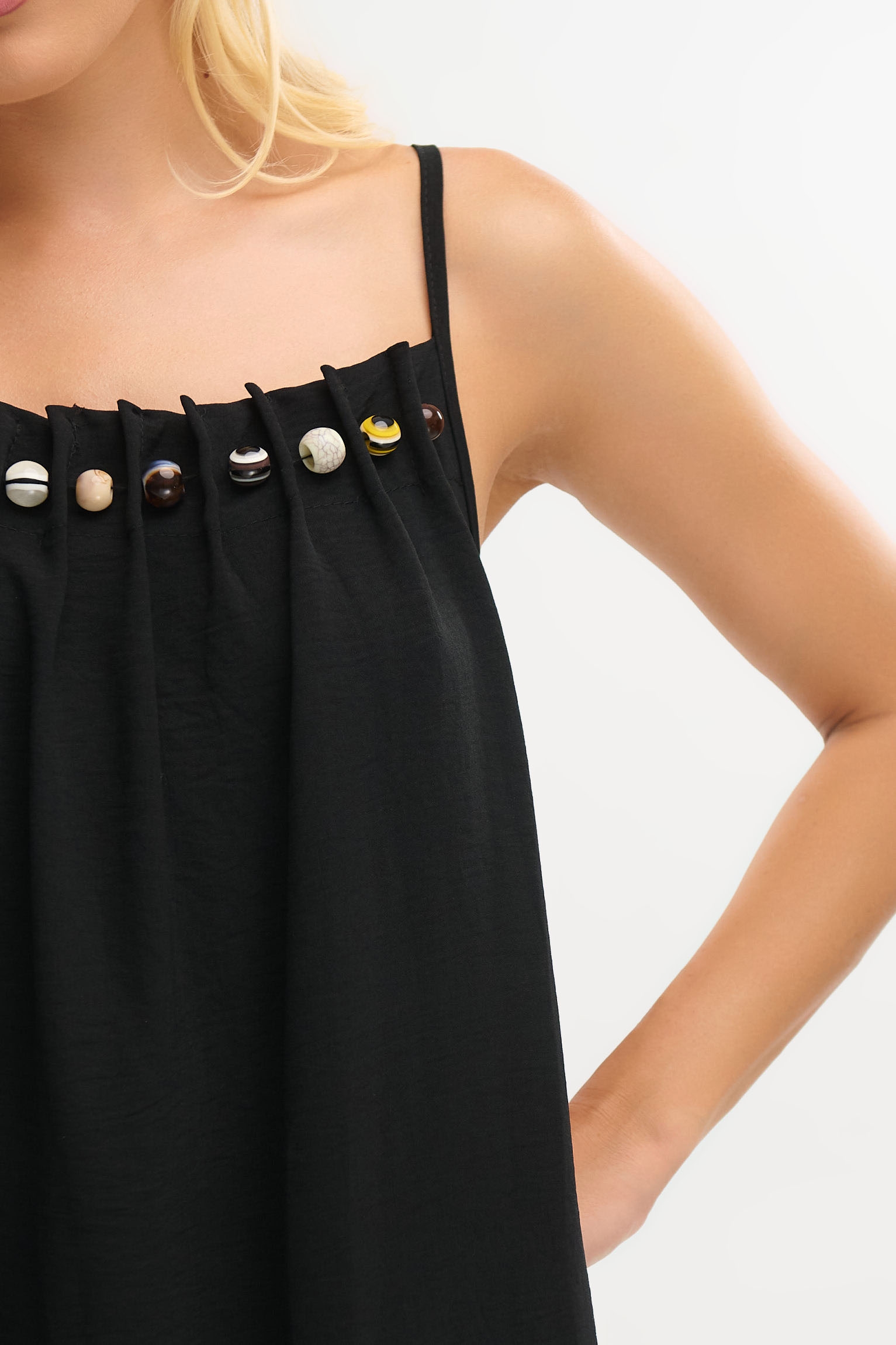 Ethnic Beaded Maxi Crepe Dress
