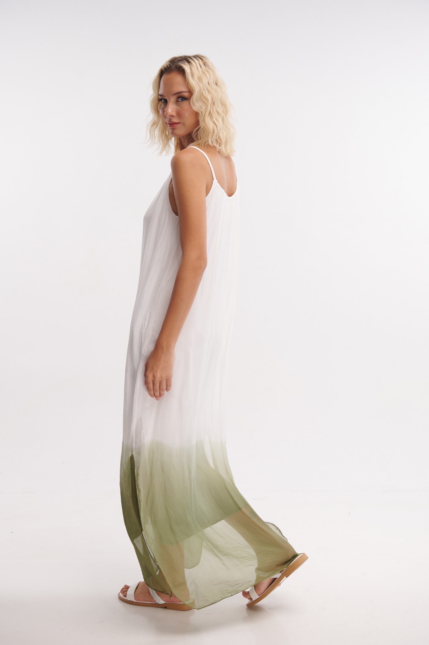 De Lave Silk Strapped Maxi Dress