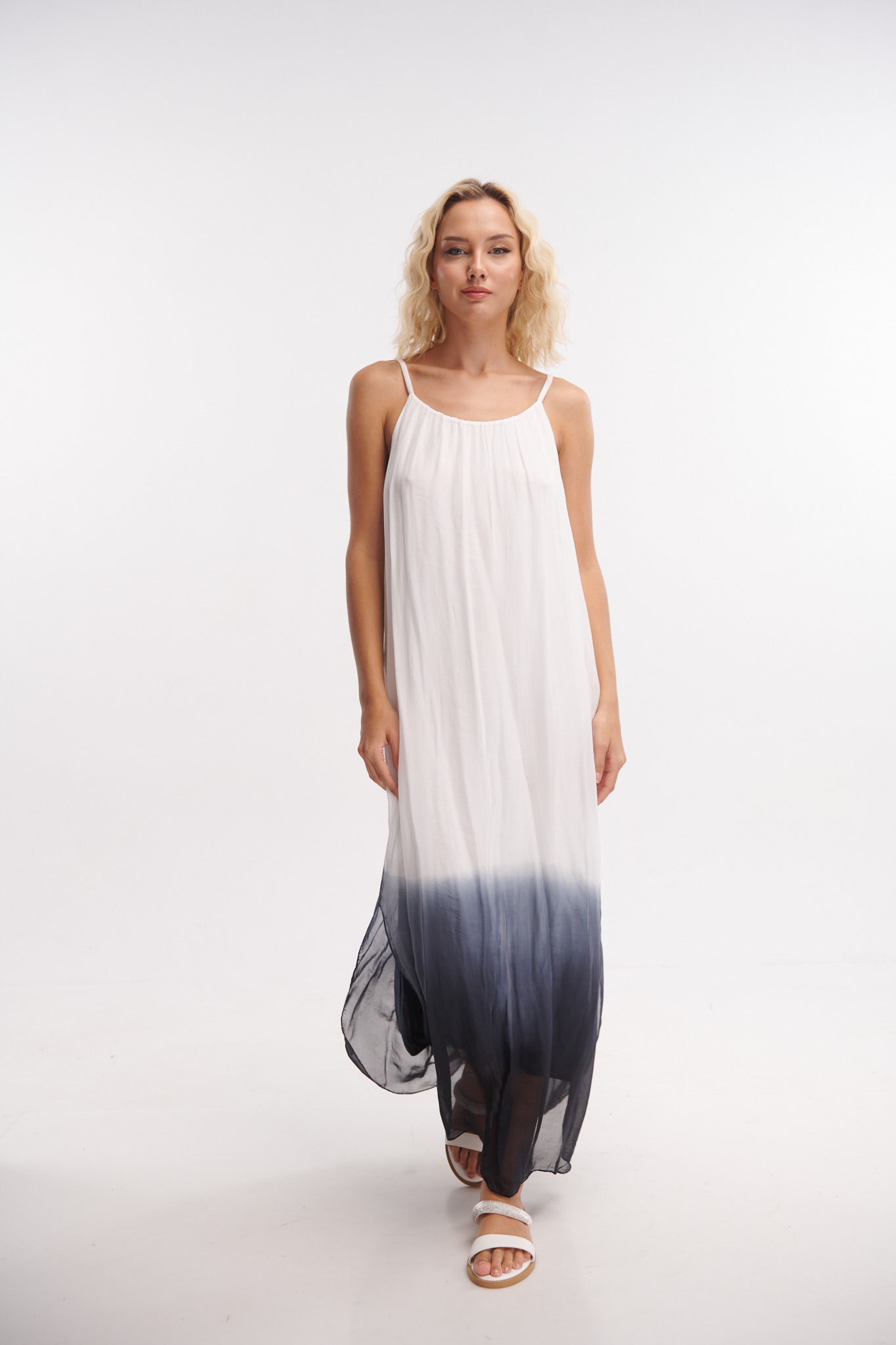 De Lave Silk Strapped Maxi Dress