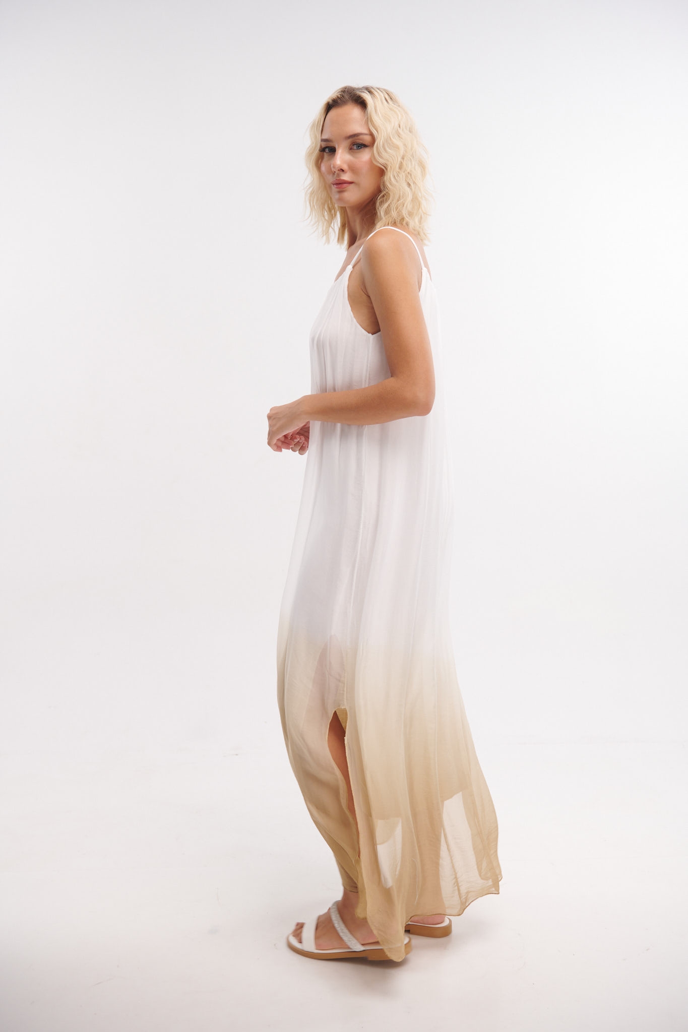 De Lave Silk Strapped Maxi Dress