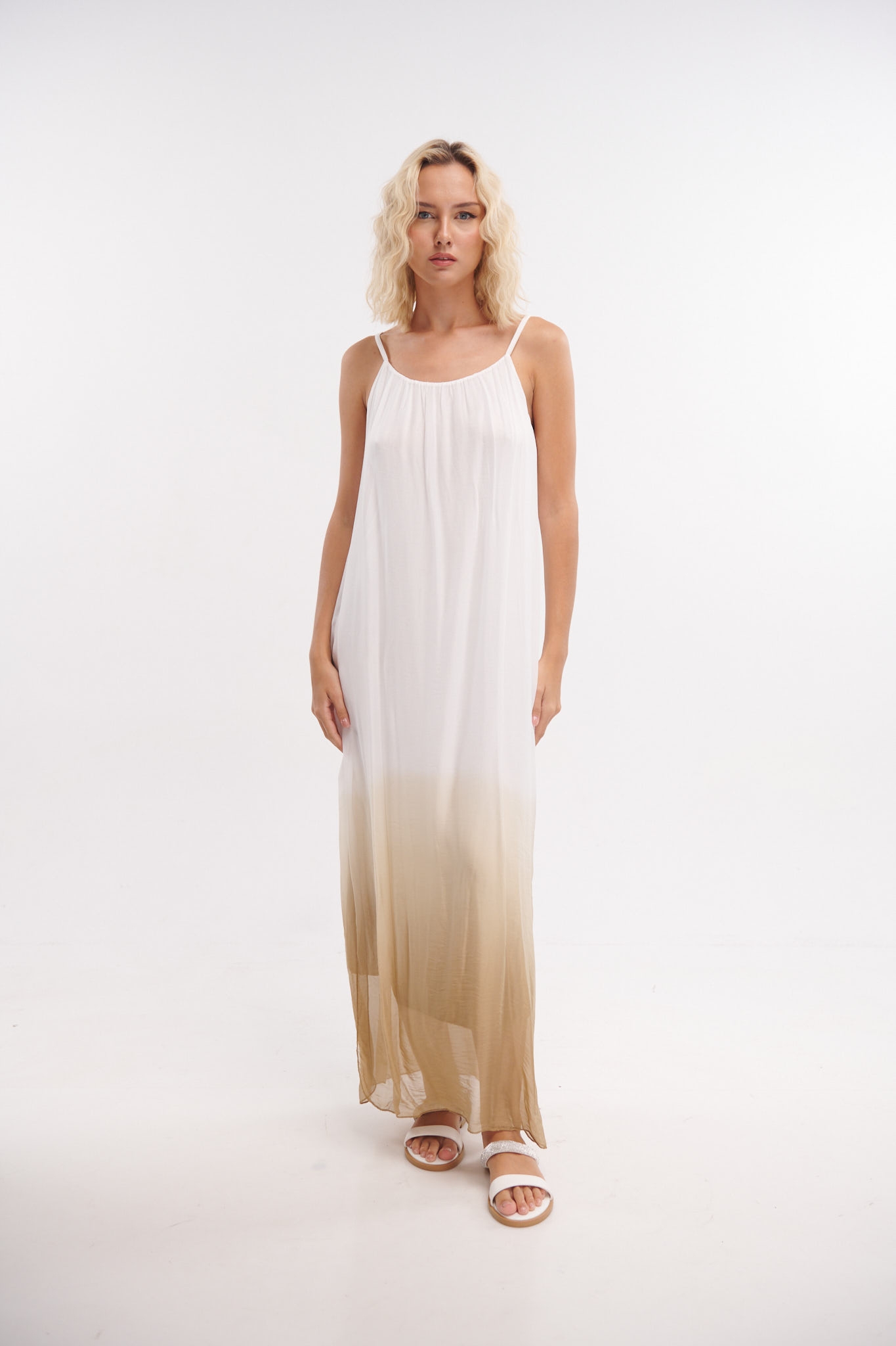 De Lave Silk Strapped Maxi Dress