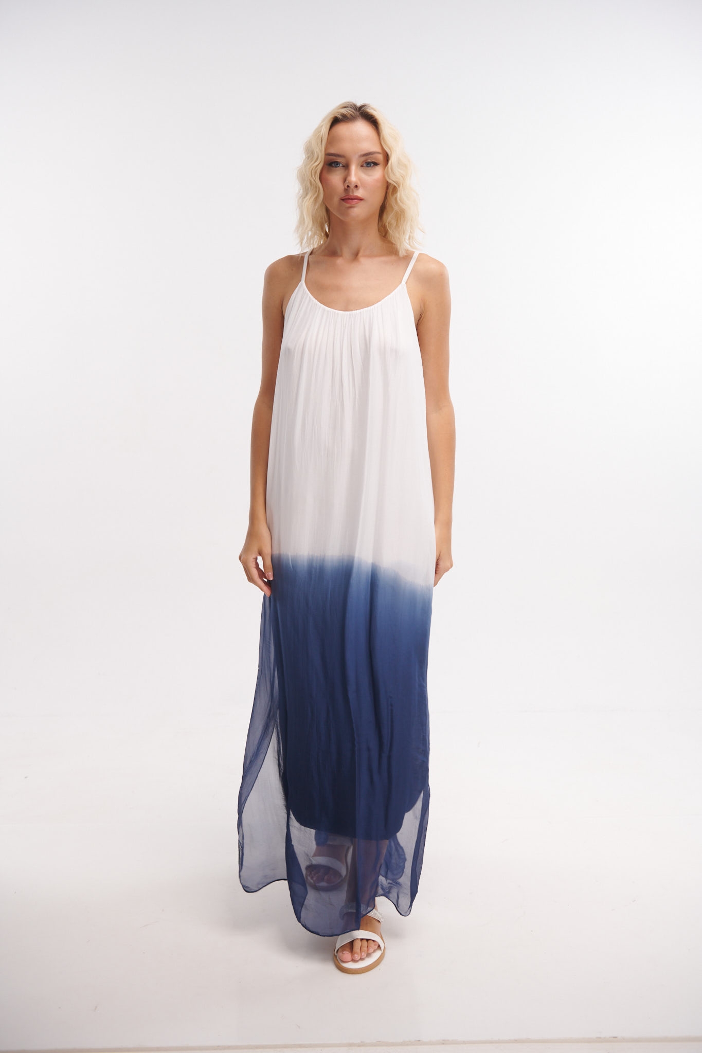 De Lave Silk Strapped Maxi Dress