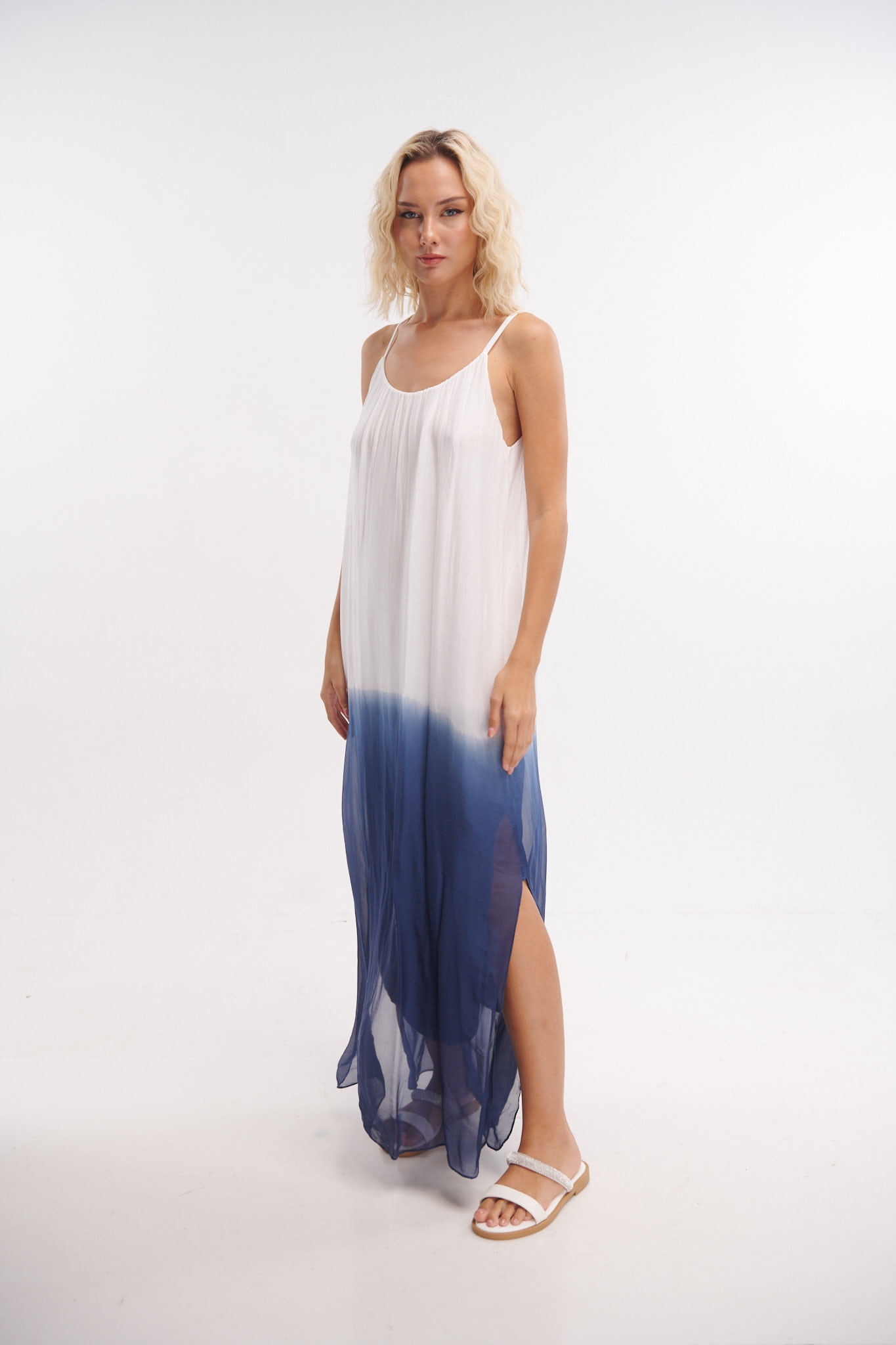 De Lave Silk Strapped Maxi Dress