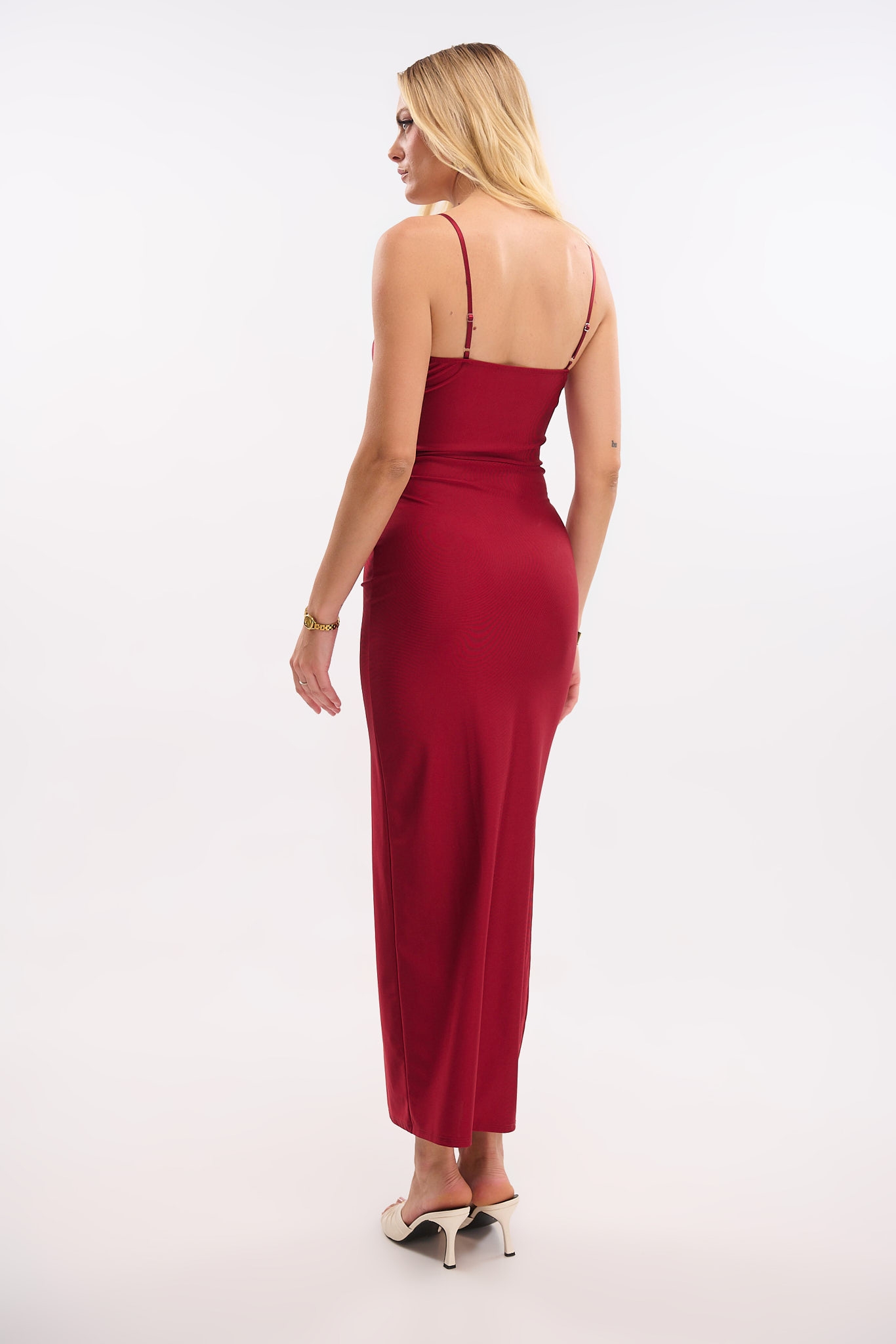 Gold Detailed Midi Dress