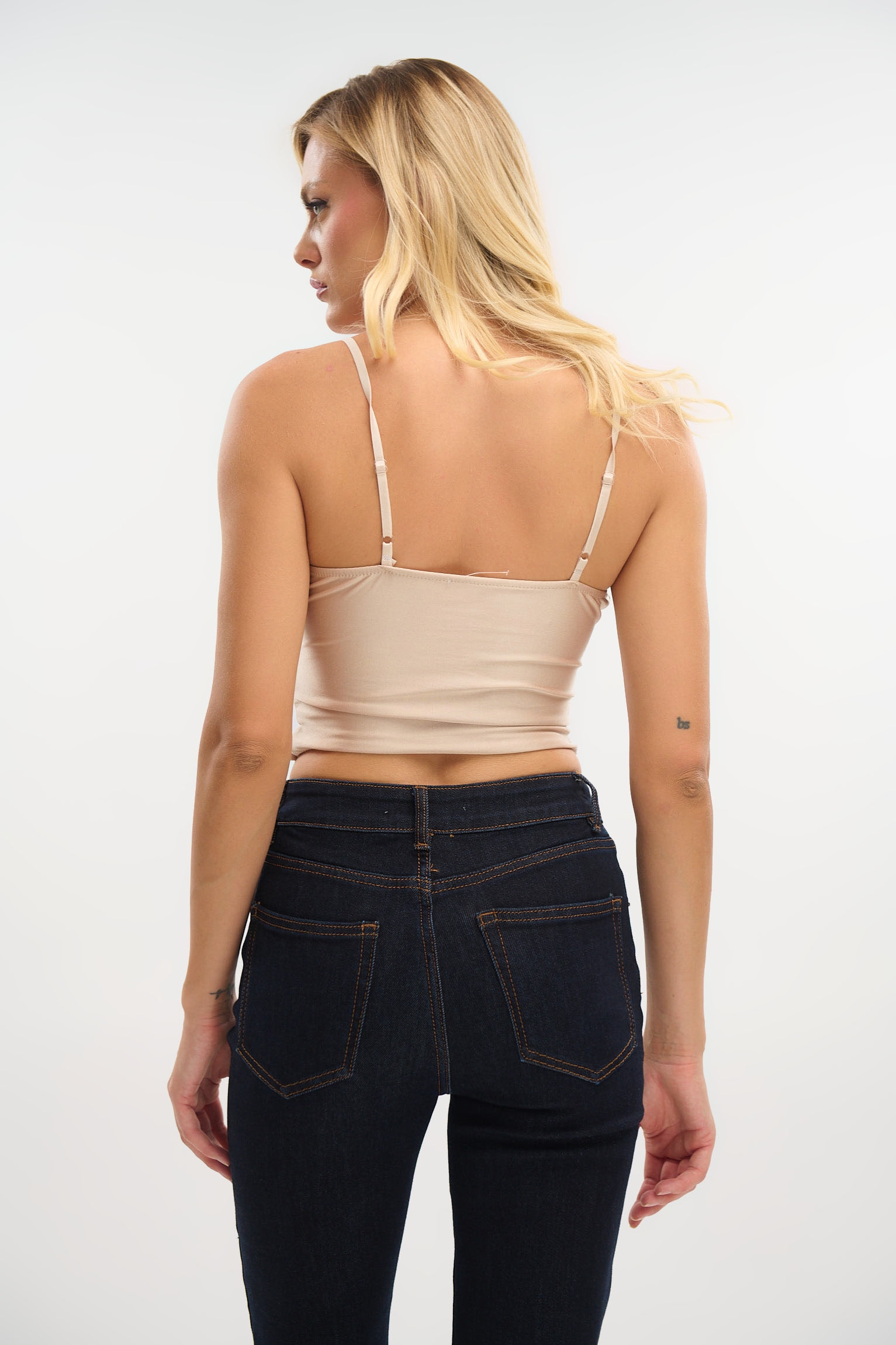 Crop Top with Cut-Outs and Gold Buckles