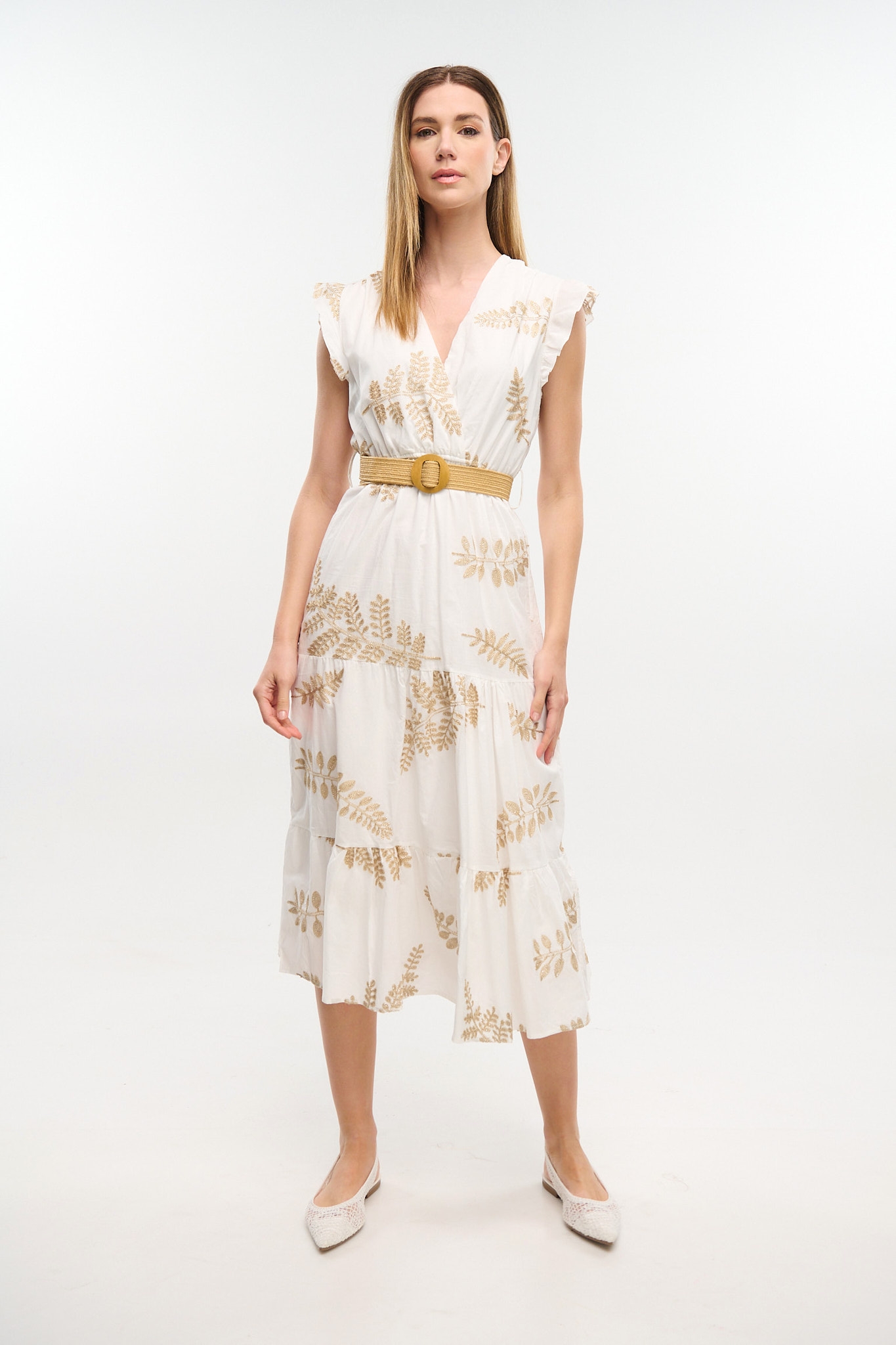 Midi Dress With Gold Details