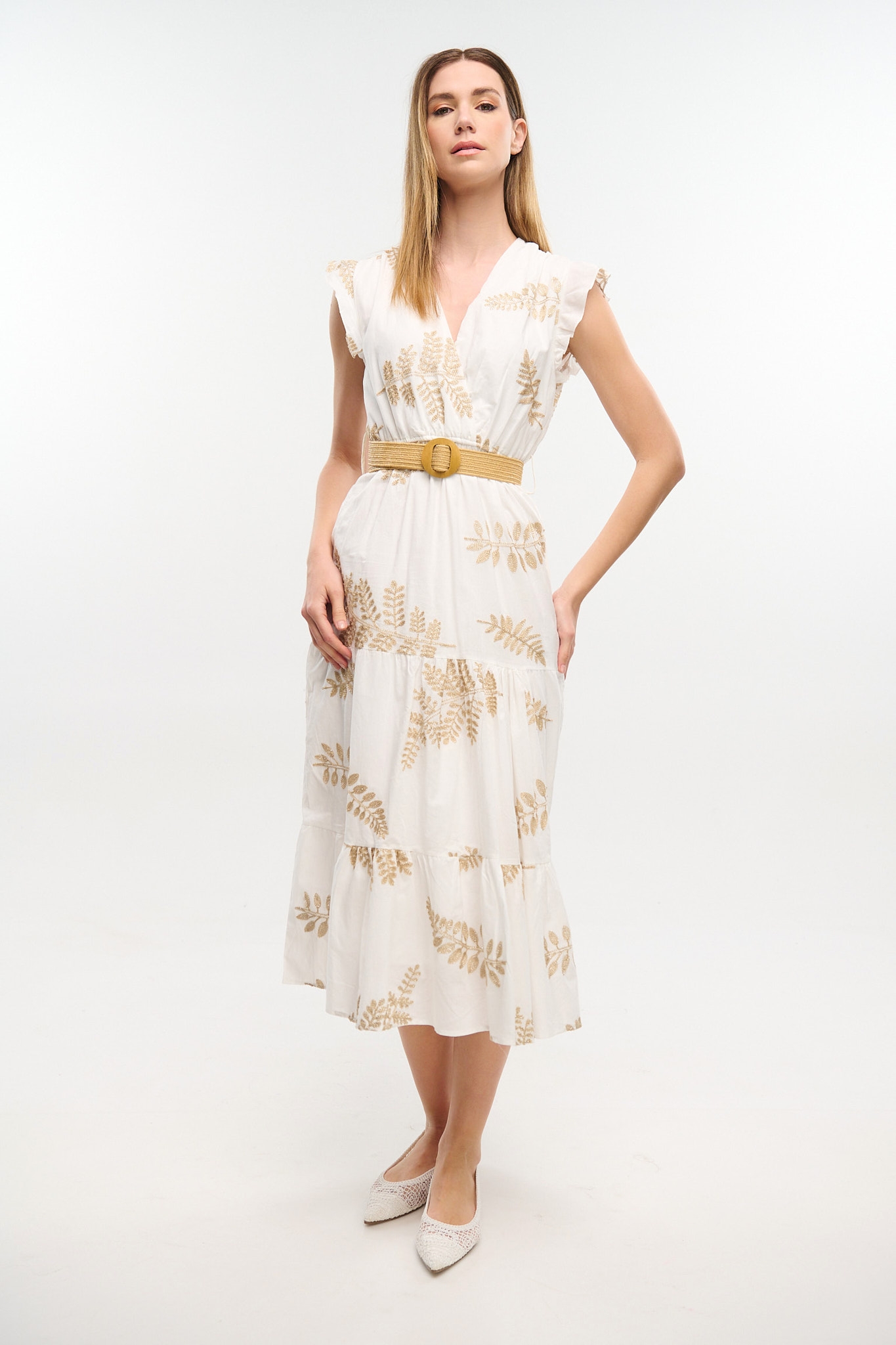 Midi Dress With Gold Details