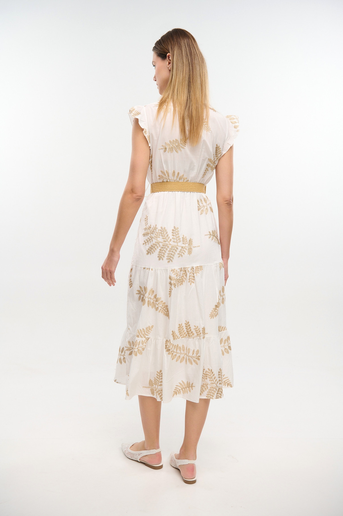 Midi Dress With Gold Details