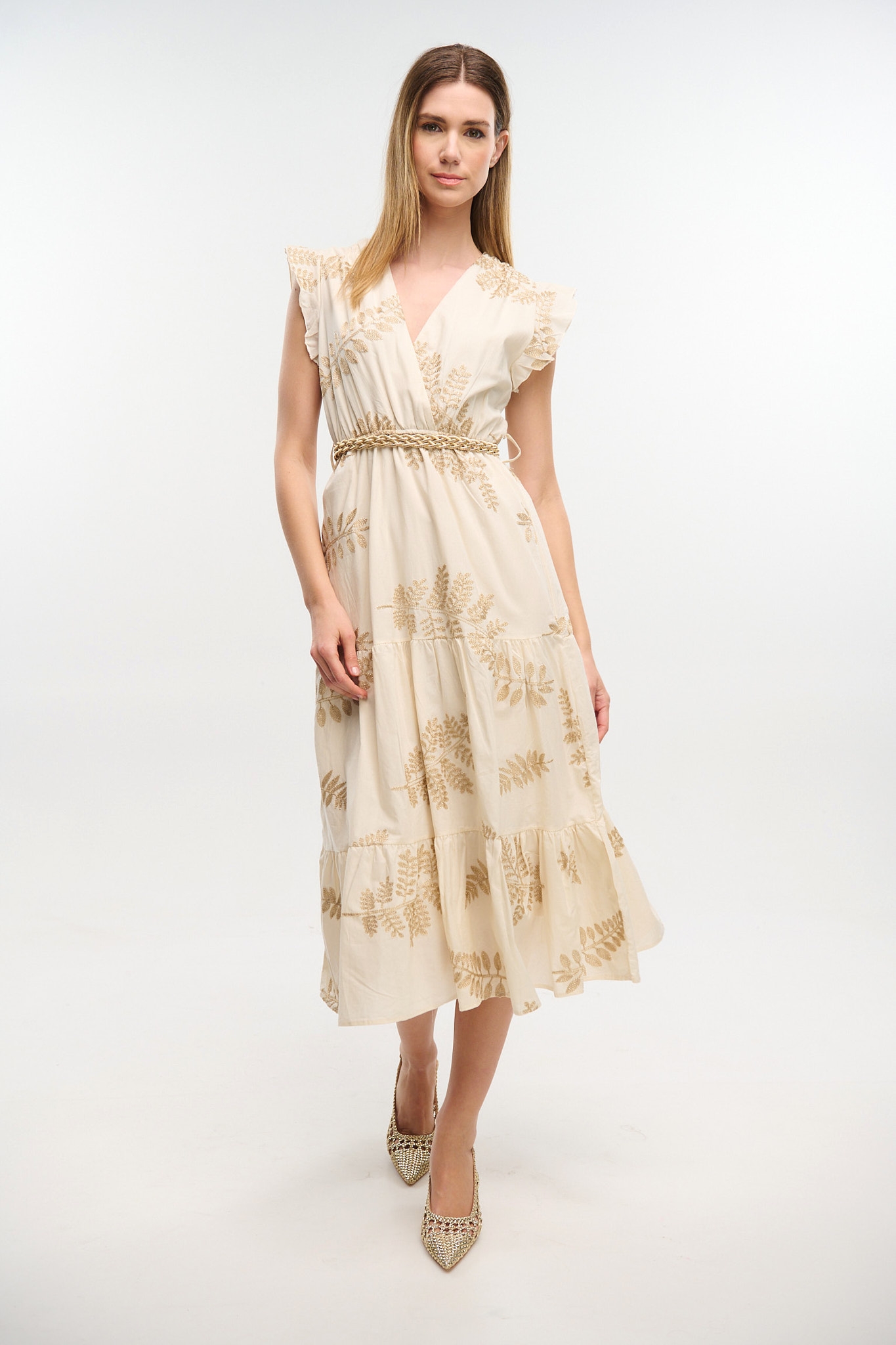 Midi Dress With Gold Details