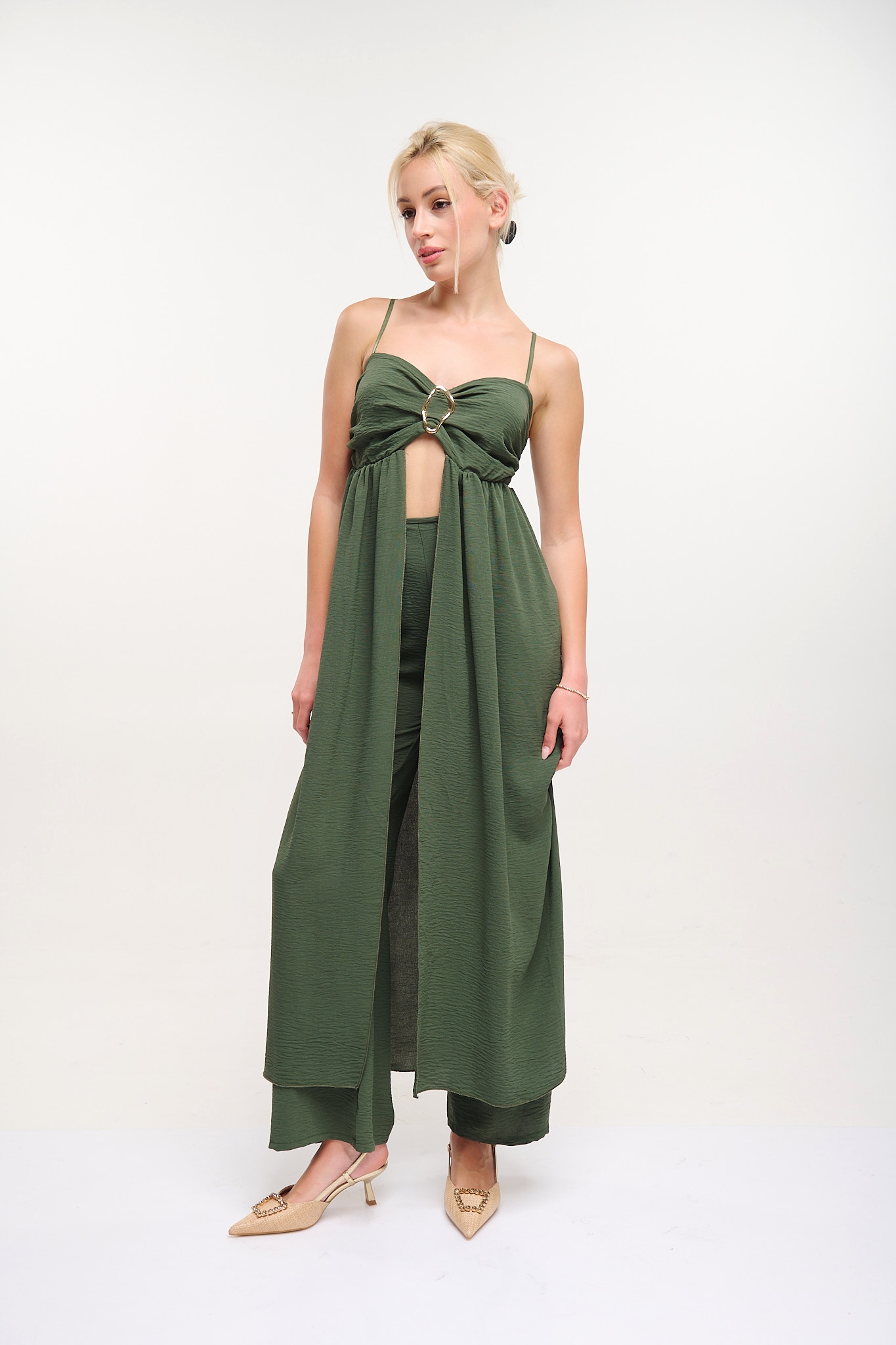 Two Pieces Set Top & Wide Leg Pants