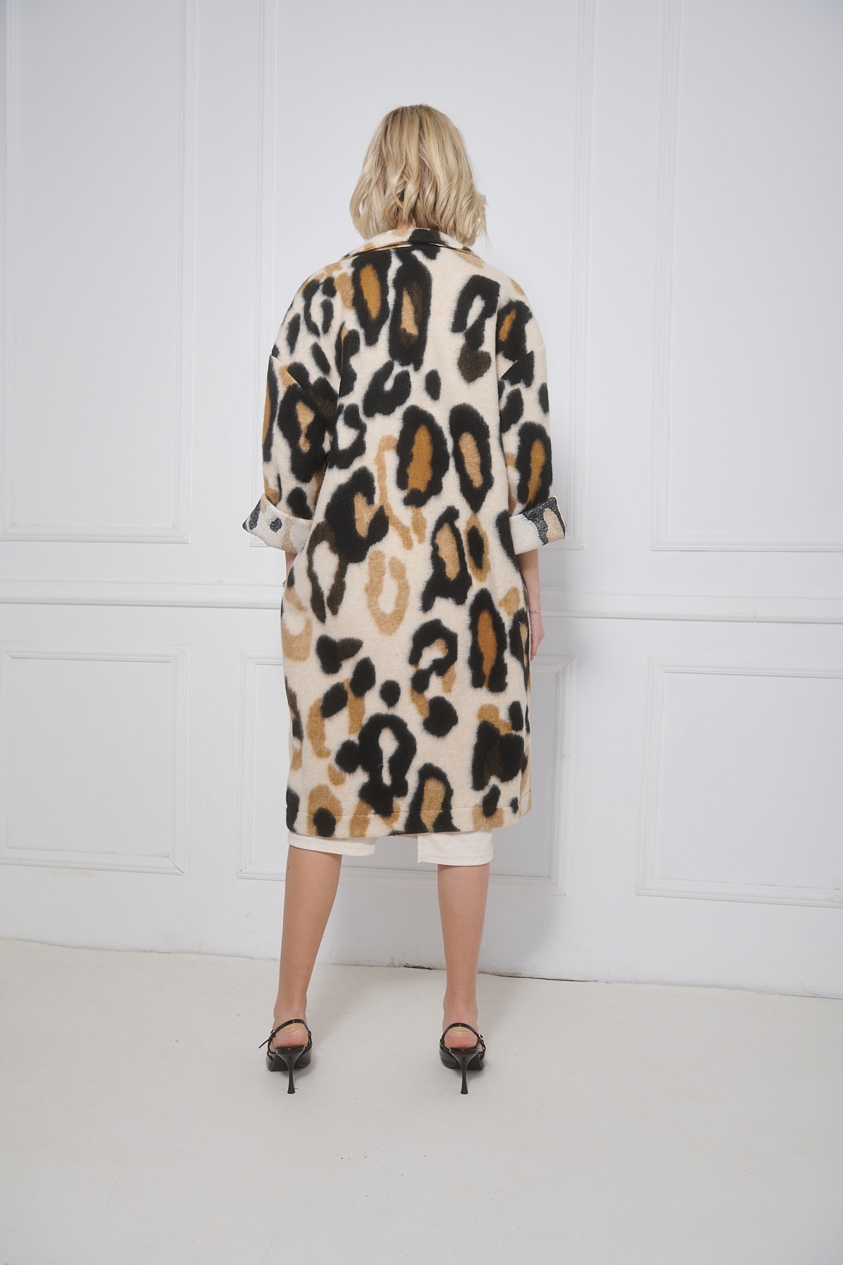 Animal Printed Fuzzy Coat