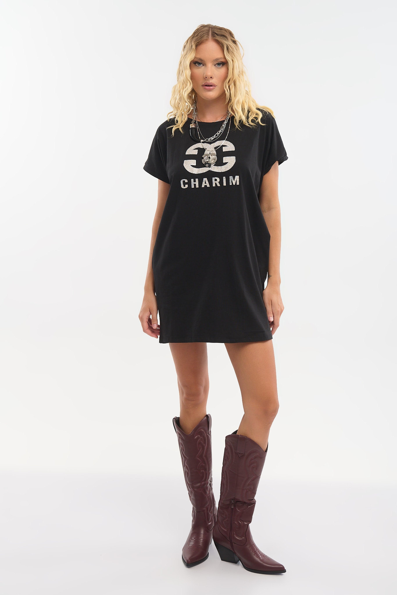 Short Sleeve Dress with Strass – Chic & Sparkling