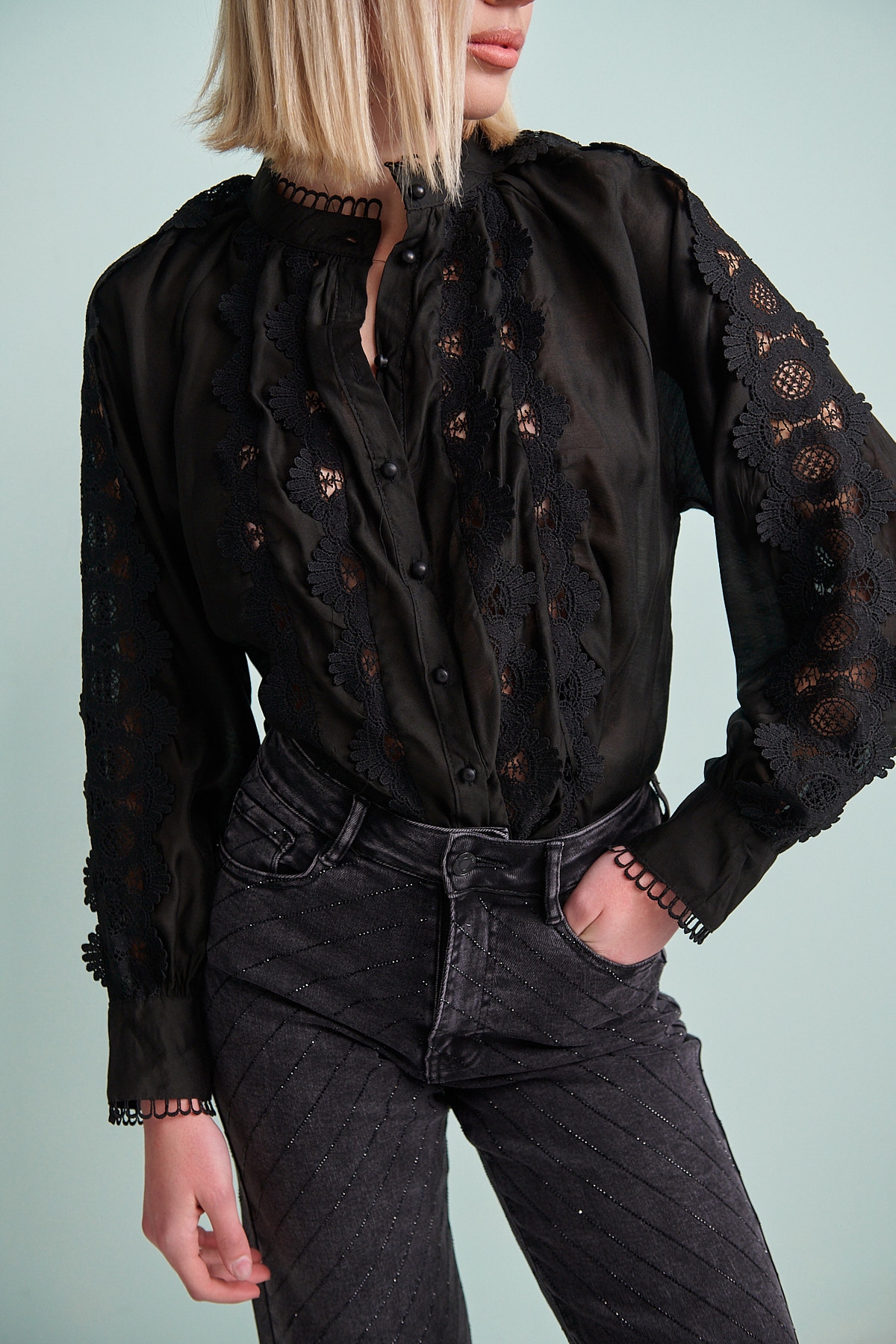 Shirt With Lace Details