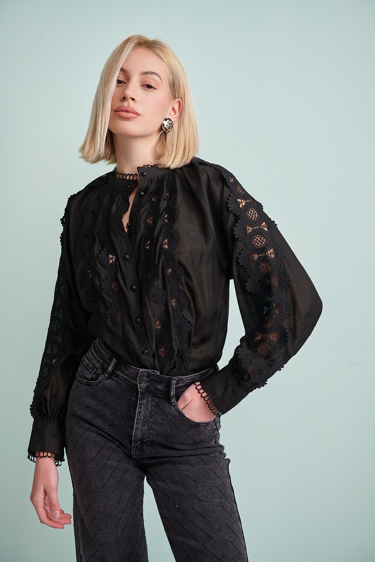 Shirt With Lace Details