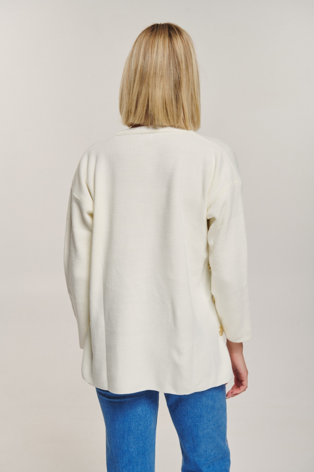 Side Buttoned Knited Blouse