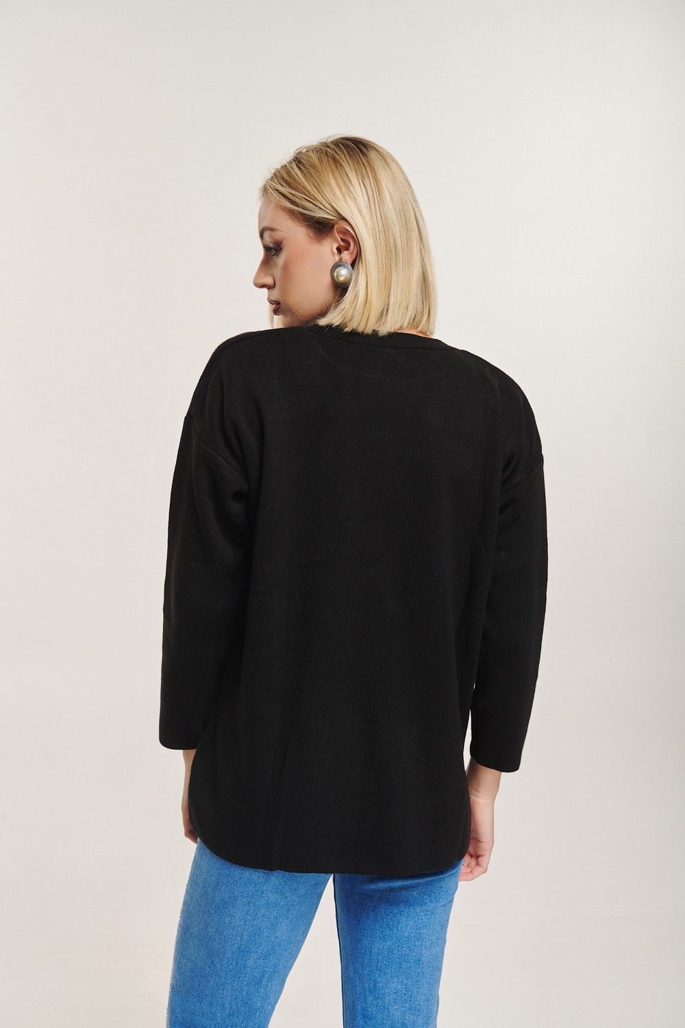 Side Buttoned Knited Blouse