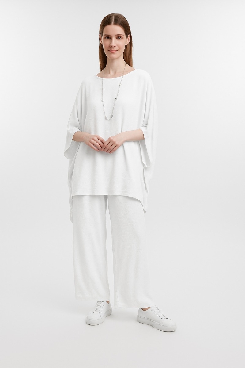 Set Batwing Blouse With Pants
