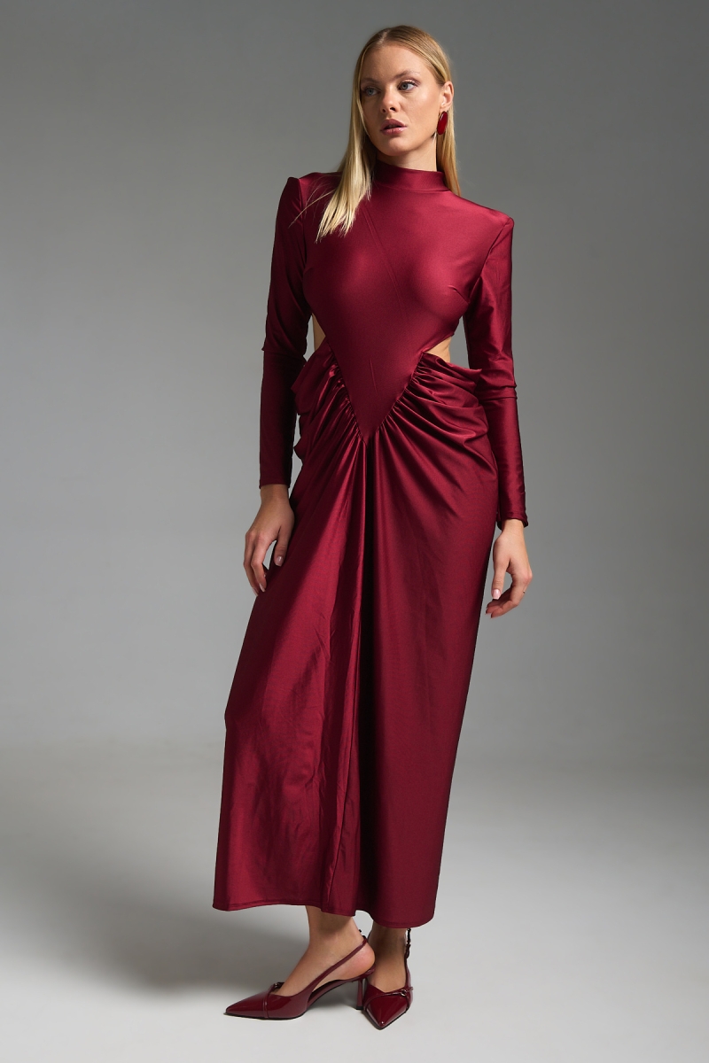 Φόρεμα Μάξι Ζιβάγκο Μακρυμάνικο Βράκα