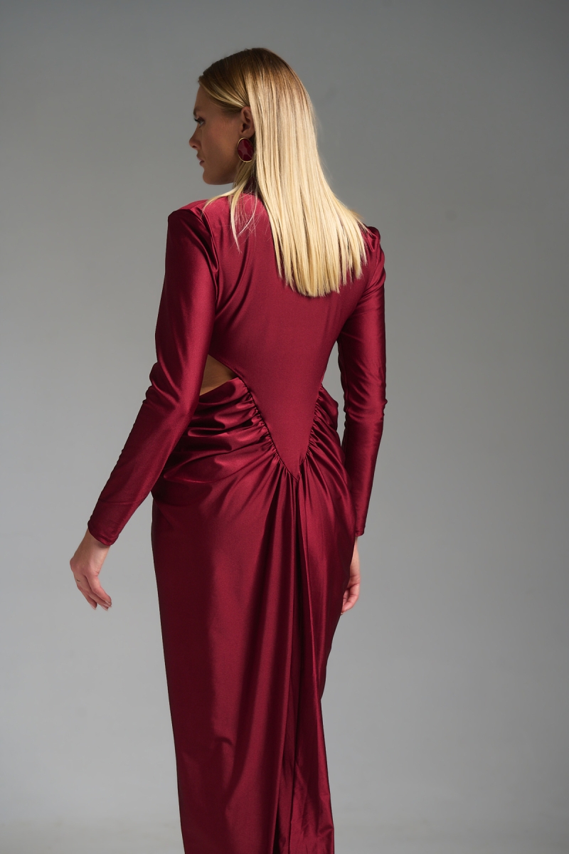 Φόρεμα Μάξι Ζιβάγκο Μακρυμάνικο Βράκα