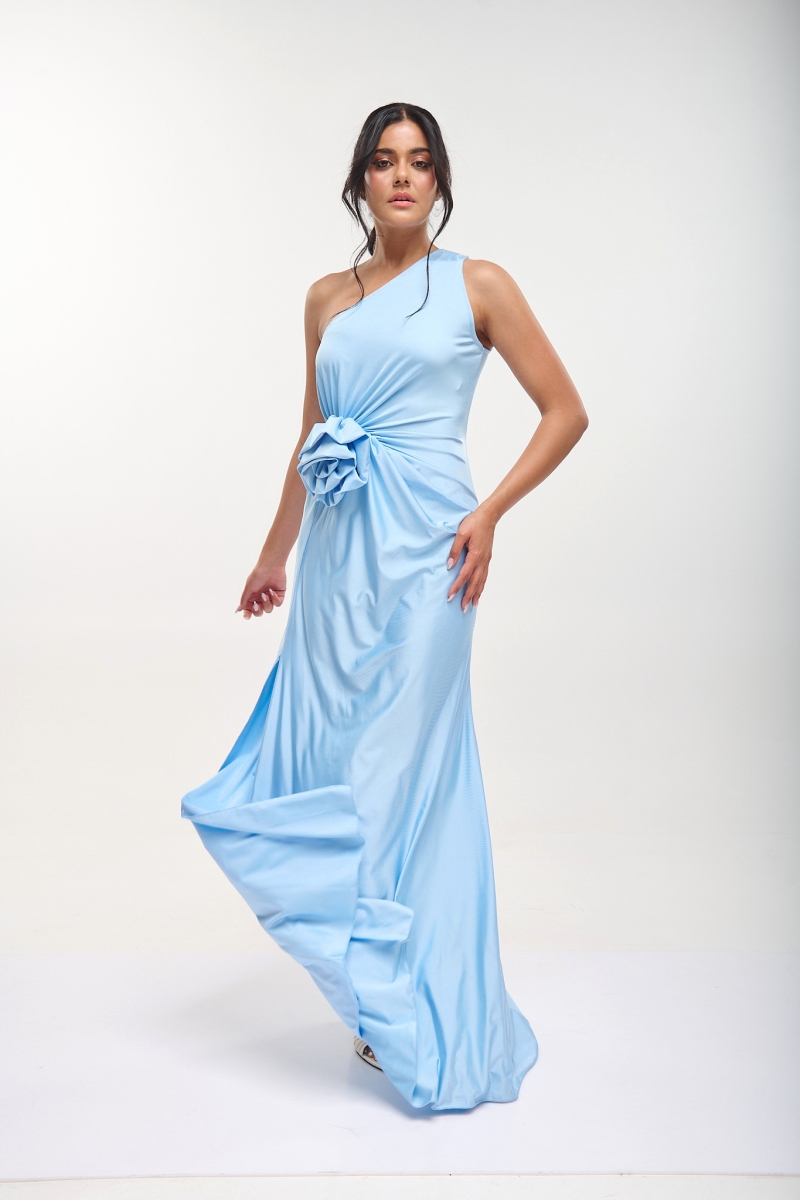 Maxi Dress With 3D Flower
