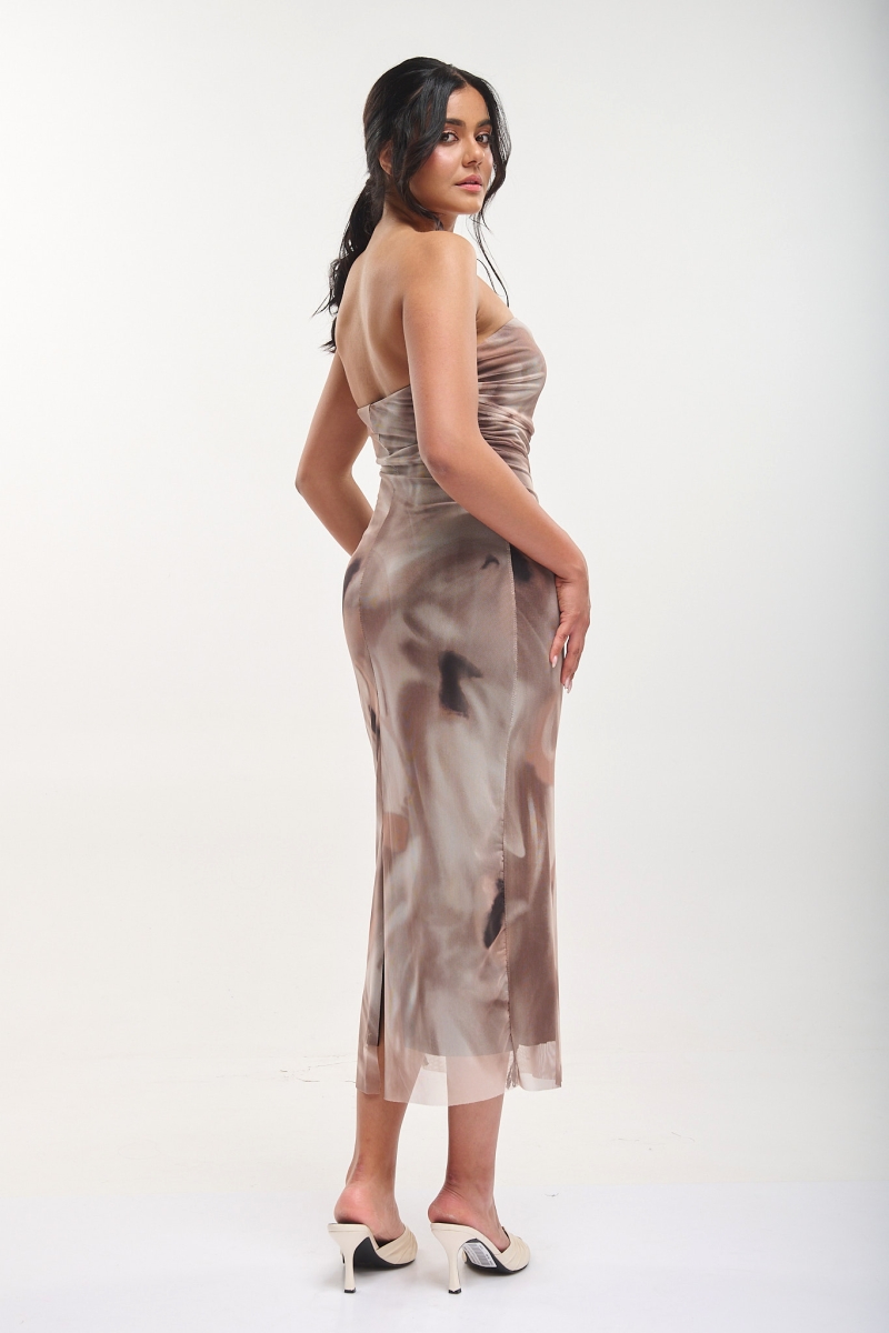 Strapless Two-tone Tulle Dress