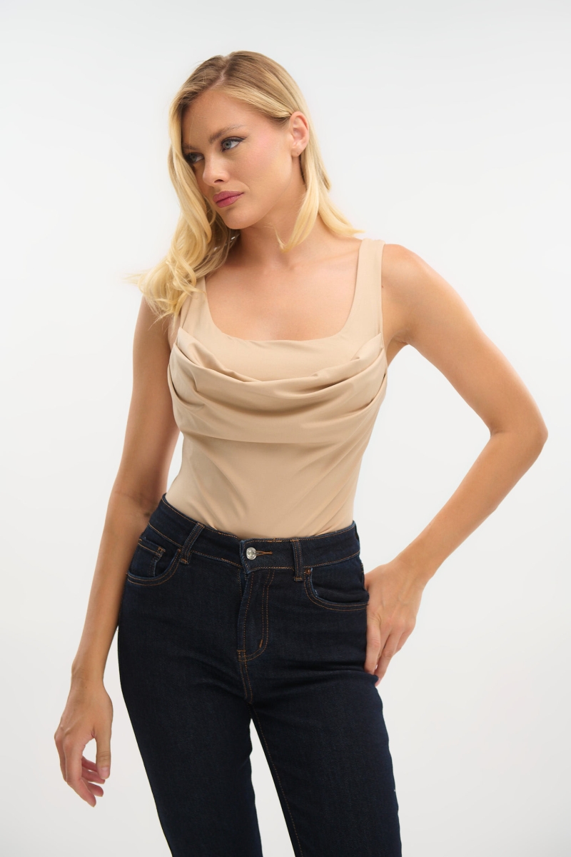 Strap Top with Draped Detail – Chic & Feminine