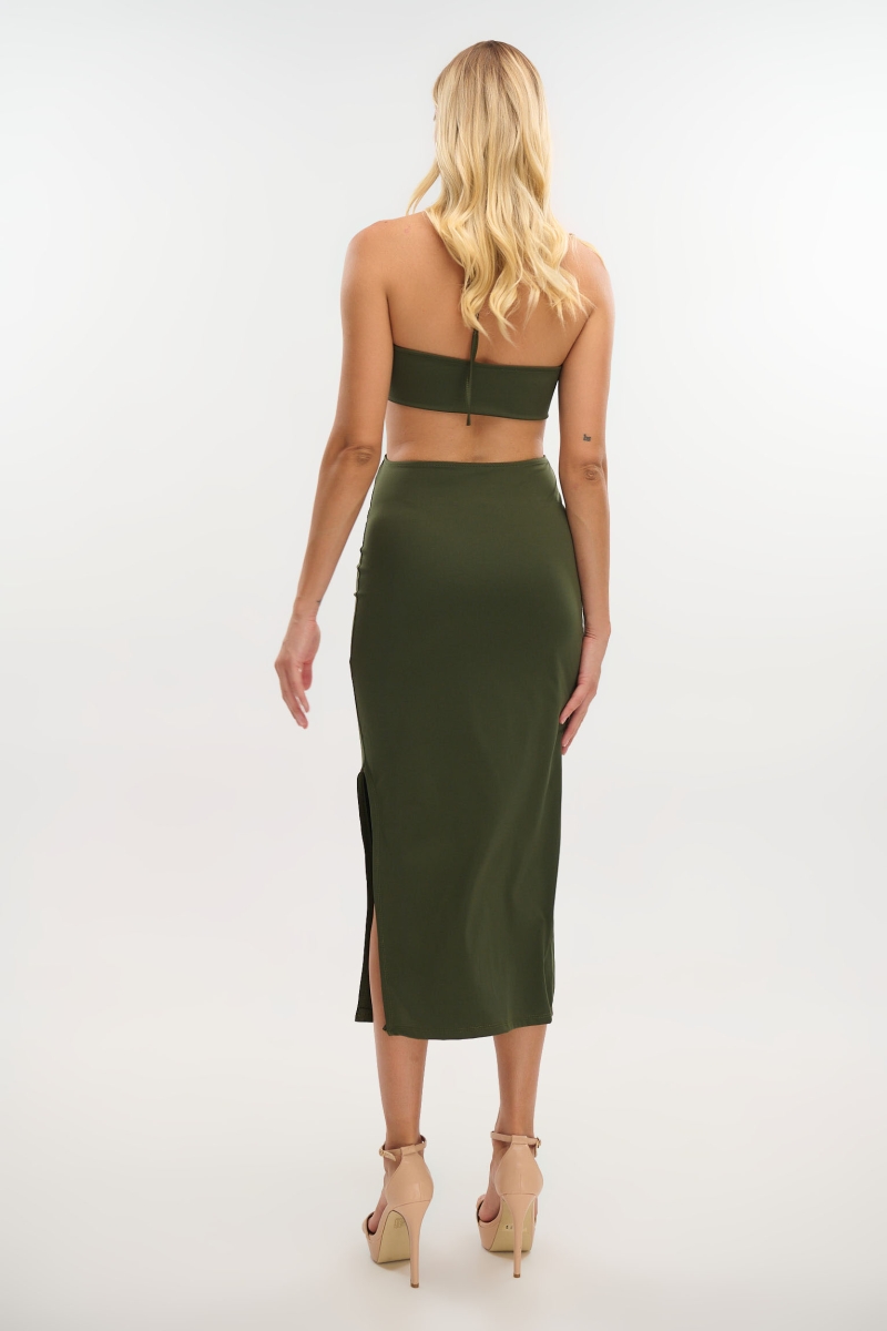 Cut-Out Midi Dress with Ring Detail