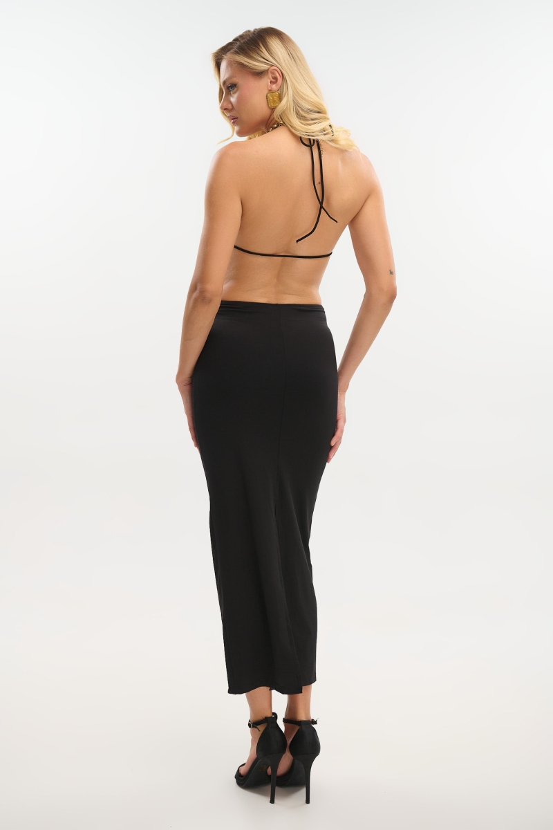 Cut-Out Midi Dress with Ring Detail