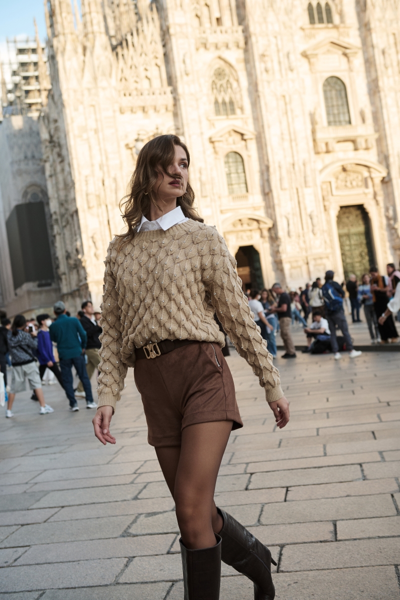 Σόρτς Suede Με Φερμουάρ Πλάι