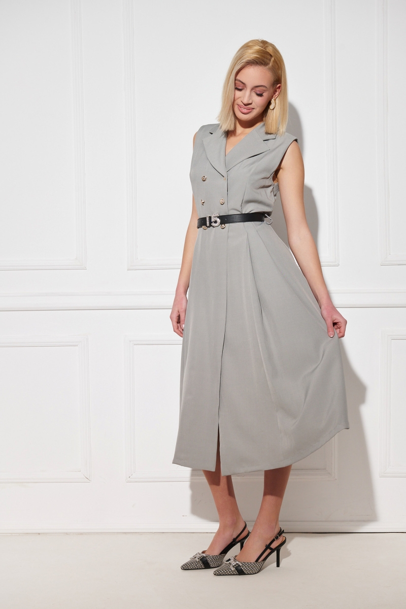 Gold Buttons Detailed Maxi Dress