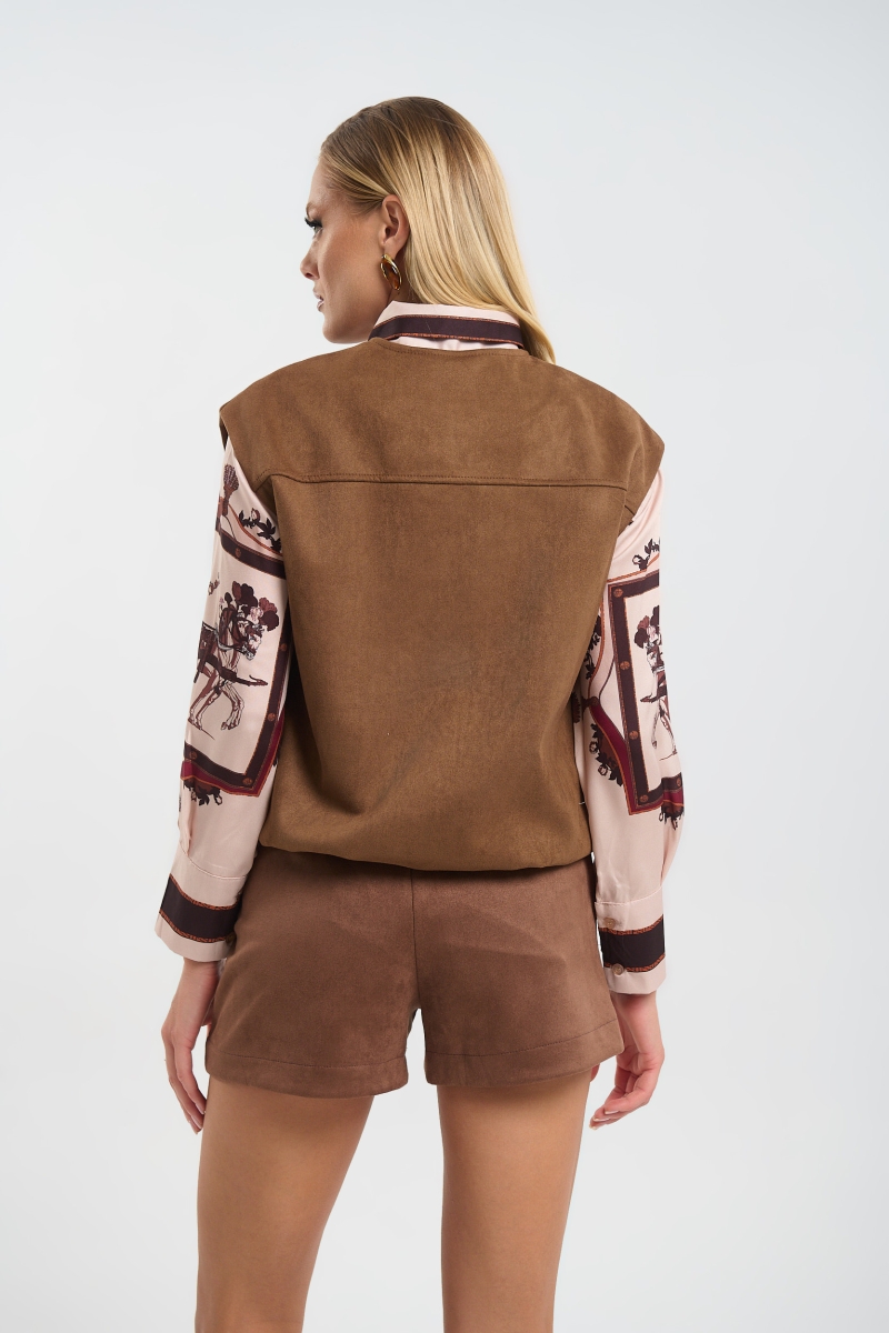 Suede Zipped Vest
