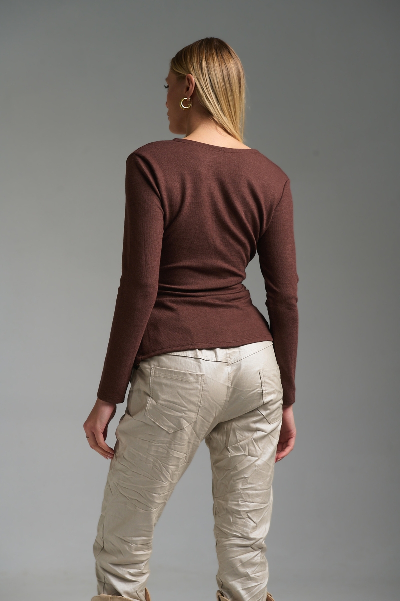 Μπλούζα Μακρυμάνικη Πλεκτή Με Τόκα Πλάι