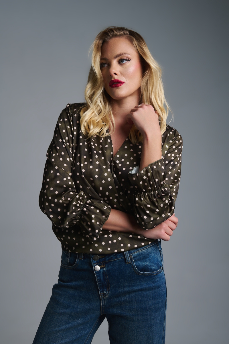 Μπλούζα Κρουαζέ Πουα Με Λάστιχο Κάτω