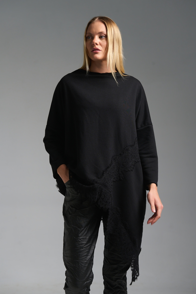 Μπλούζα Φούτερ Μύτη Με Δαντέλα