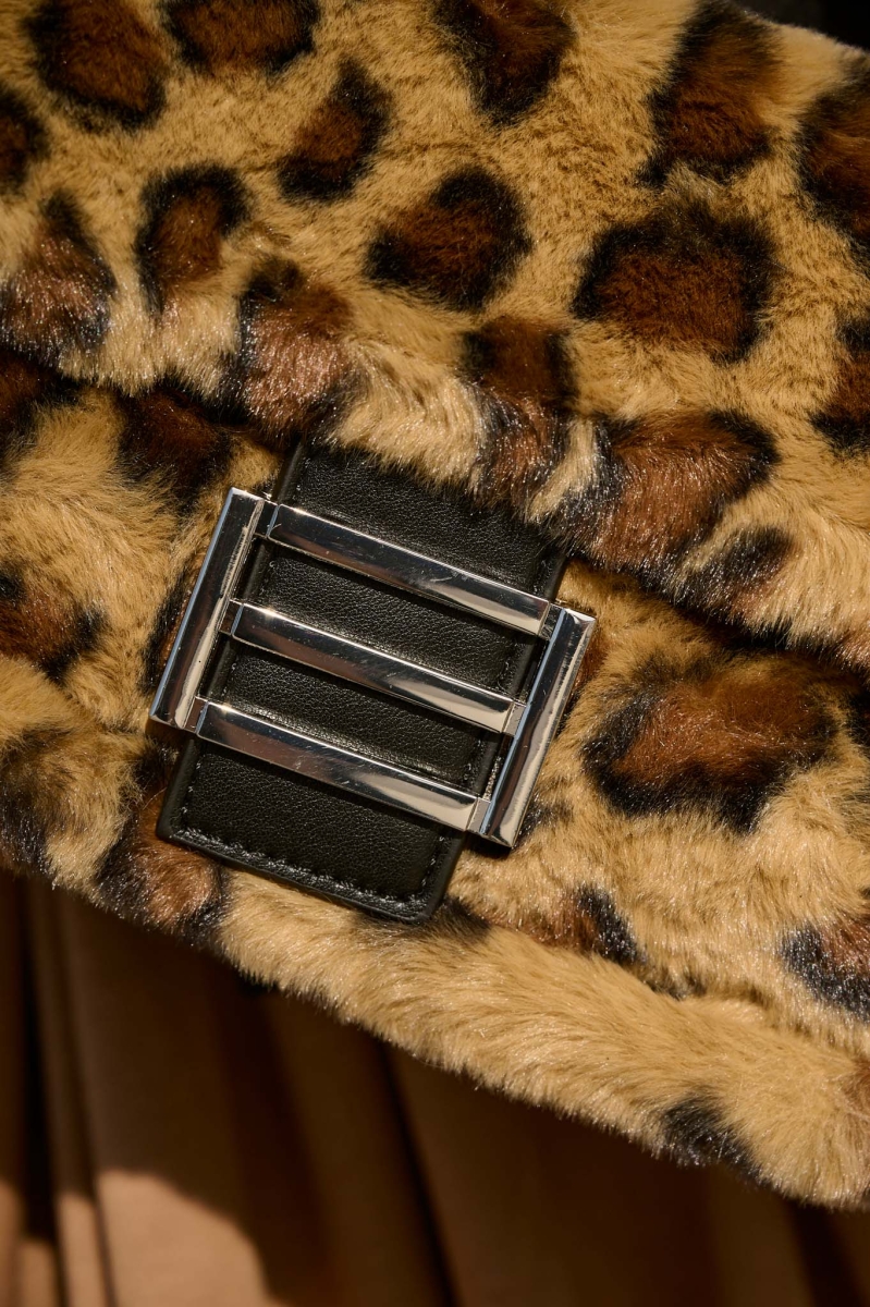 Animal Printed Fur Handbag