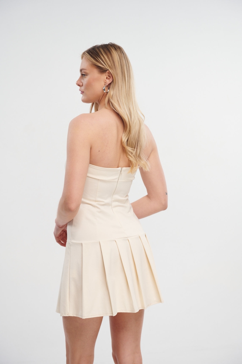 Pleated Bottom Strapless