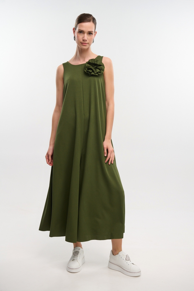 Oversized Jumpsuit With Brooch