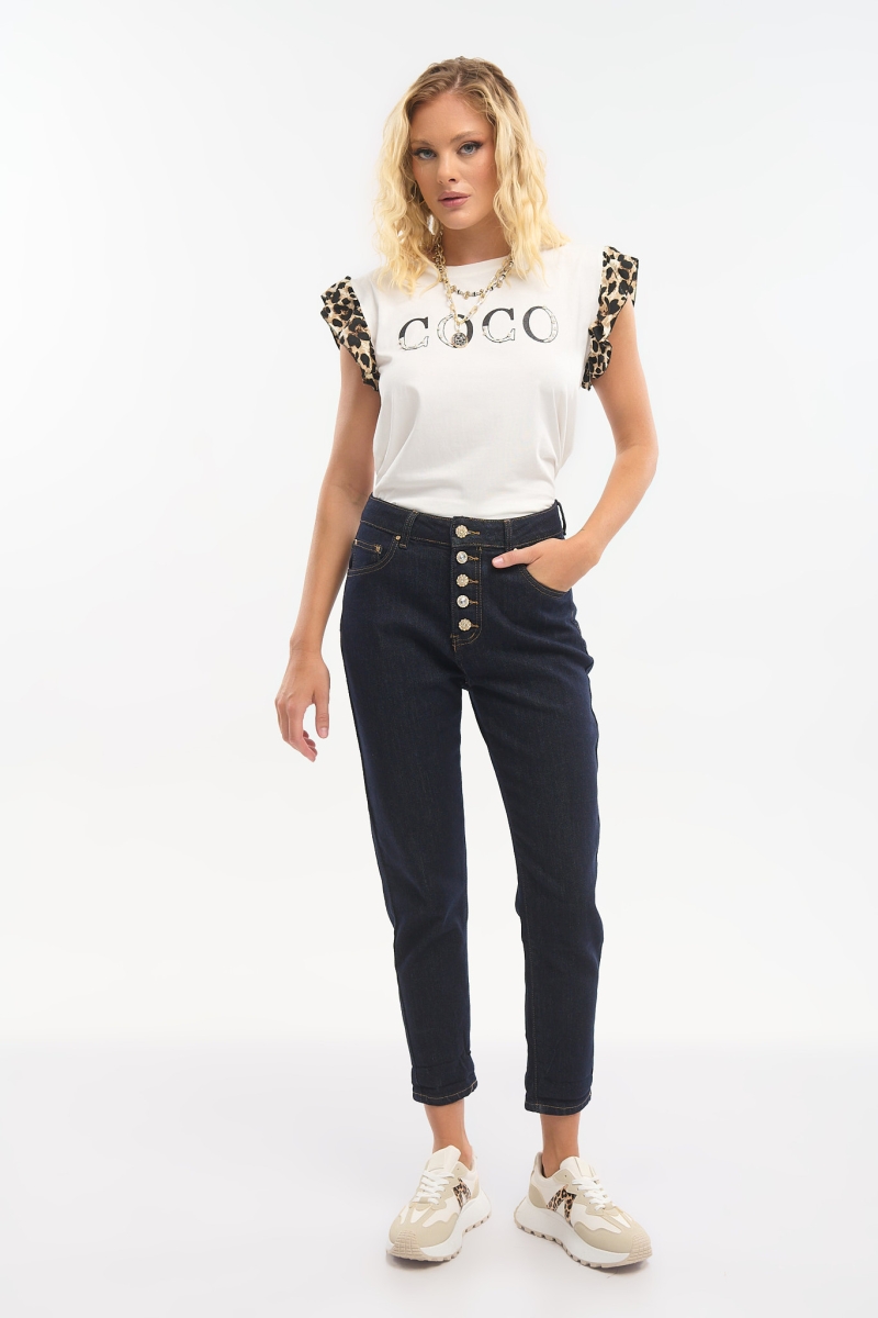 Τζιν Mom Fit Με Στράς