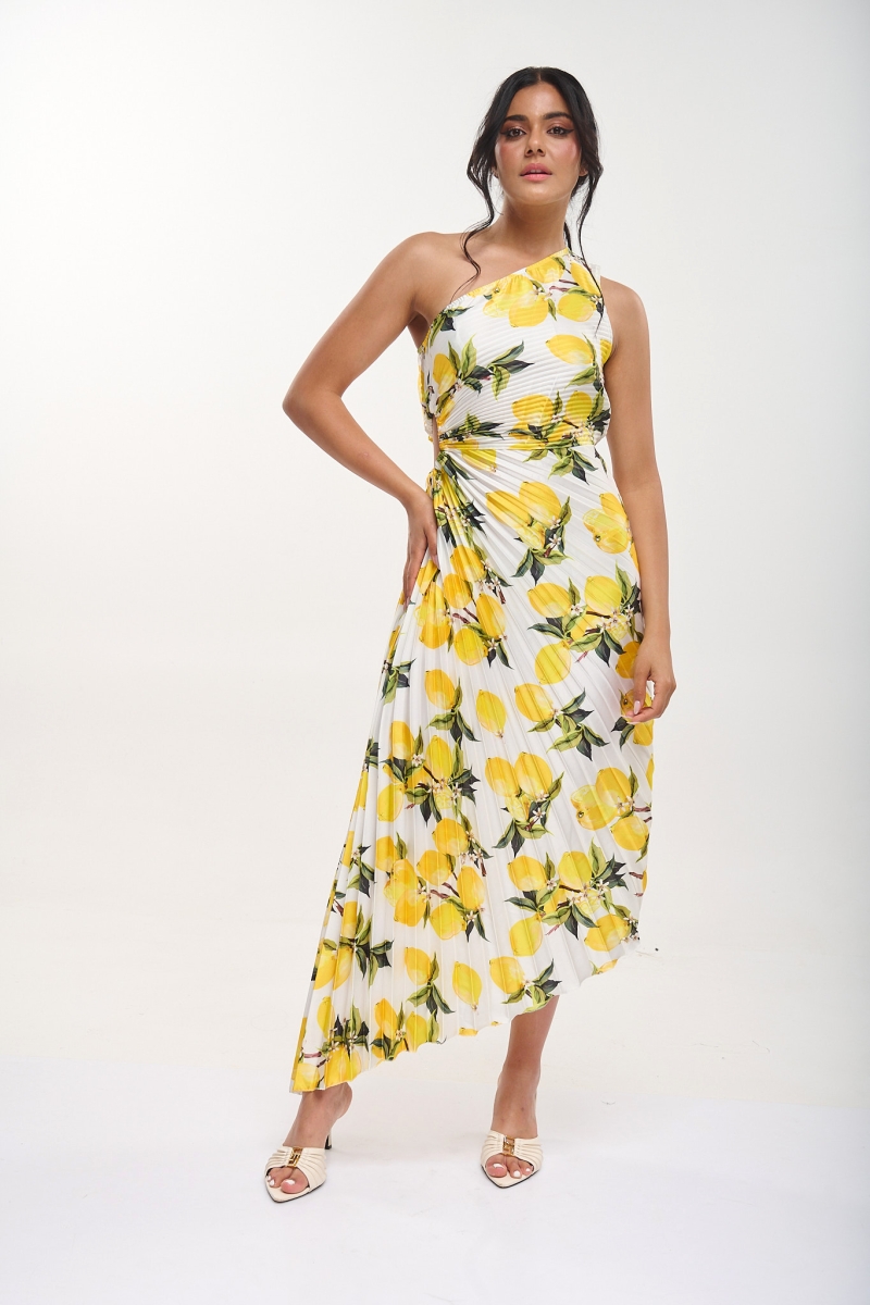 Midi Dress With Lemon Print