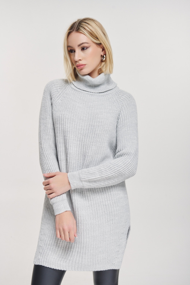 Lurex Knitted Turtleneck Dress