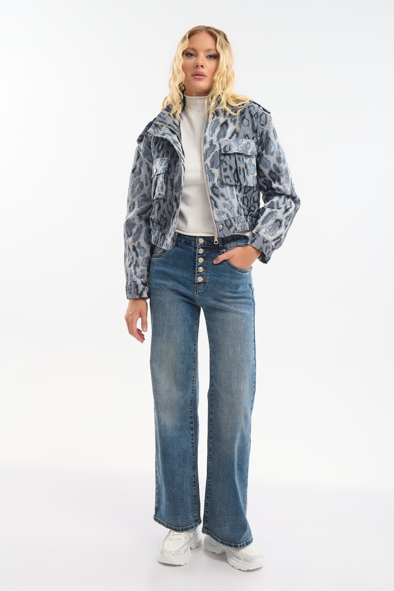 Leopard Bomber with Foil Details