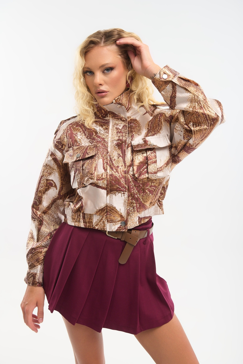 Printed Bomber with Foil Details
