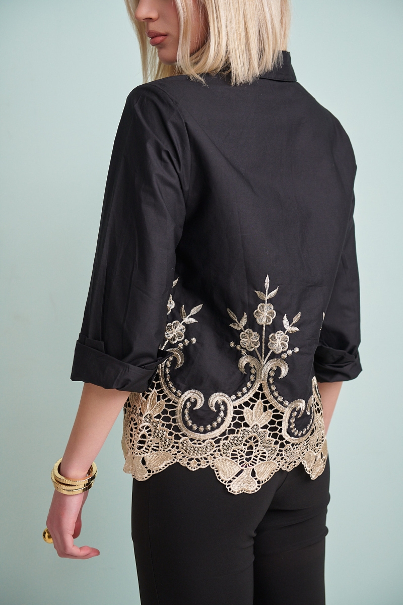 Embroidered Bottomed Shirt