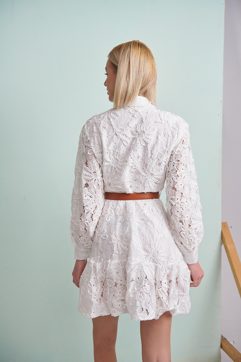 Flowered Lace Mini Dress