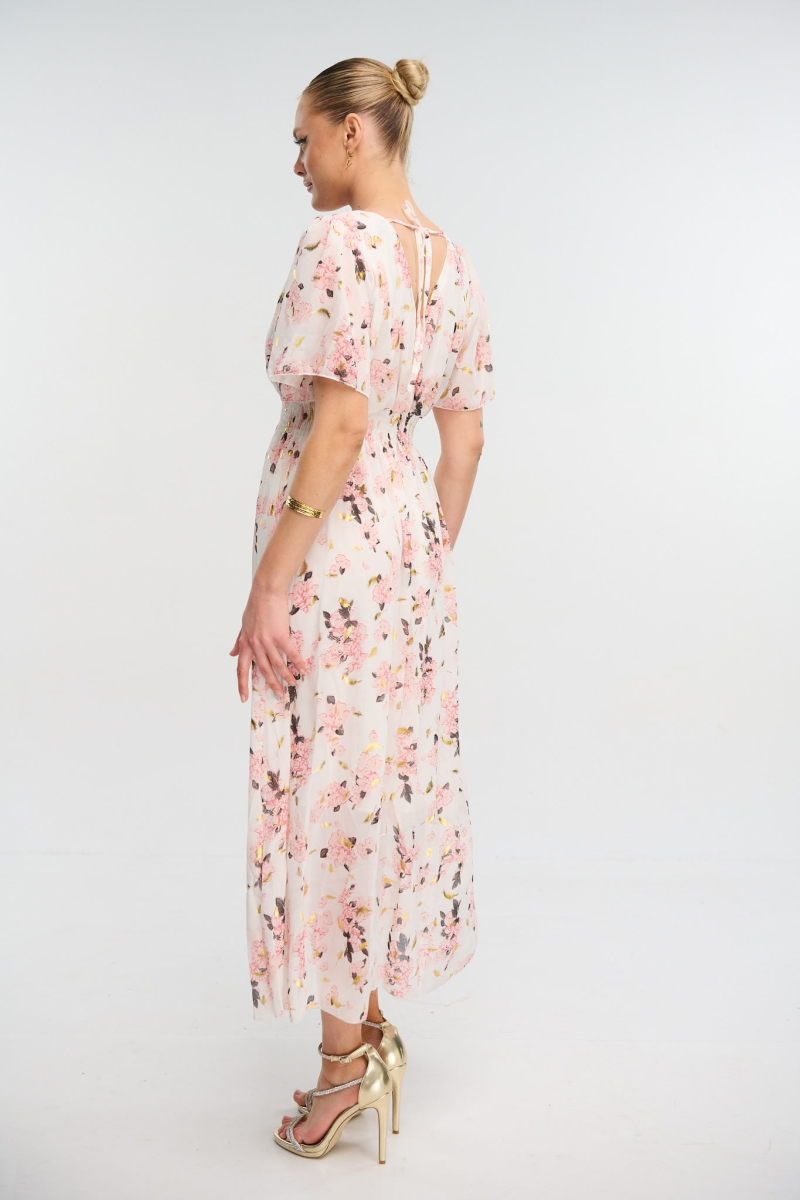 Φόρεμα Maxi Με Τριαντάφυλλα Foil