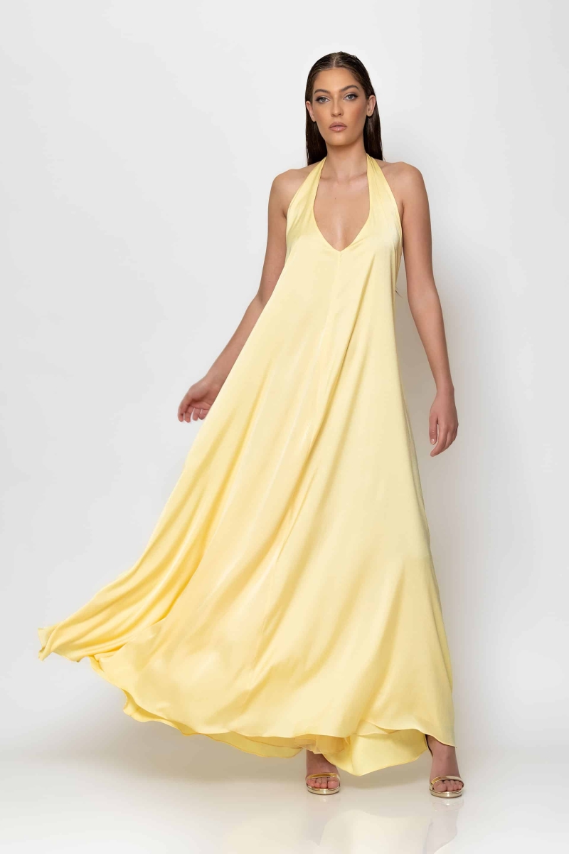 C-THROY Satin Maxi Dress